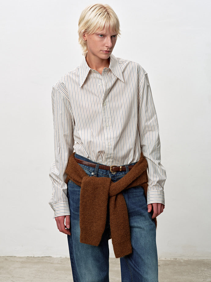 Tonywack - Brushed Cotton Multi Stripe Shirt (Ecru Multi Stripe) product image 4 | TRAB K-Fashion Australia