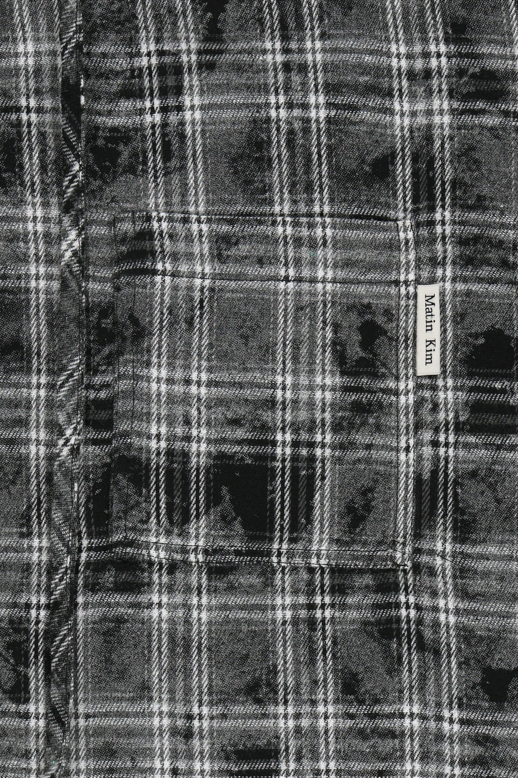 Matin Kim - Raw Cut Check Hooded Shirt (Black) product image 4 | TRAB K-Fashion Australia