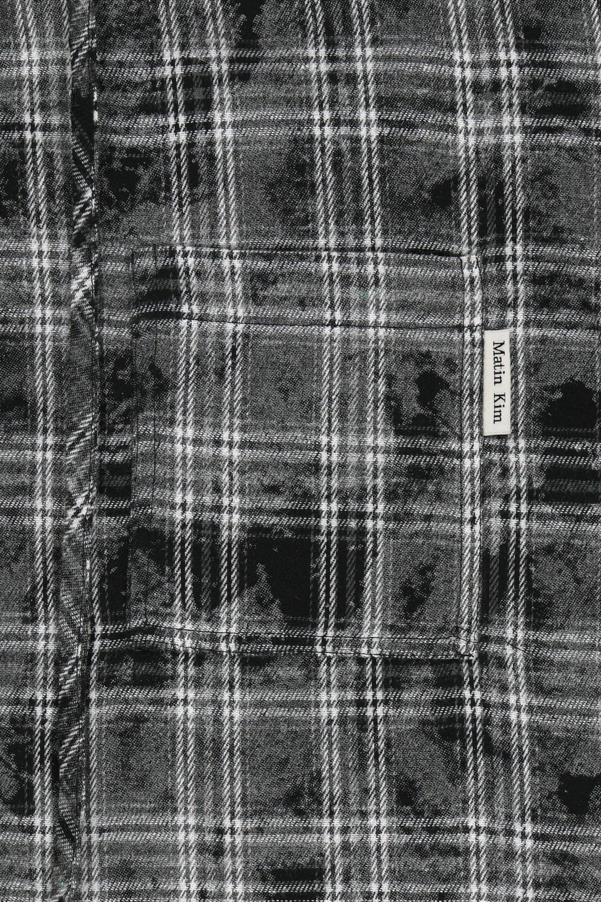 Matin Kim - Raw Cut Check Hooded Shirt (Black) product image 4 | TRAB K-Fashion Australia