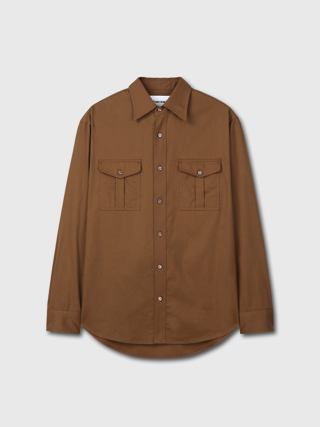 Tonywack - Sand-Washed Cotton Officer Shirt (Amber Brown) product image 7 | TRAB K-Fashion Australia