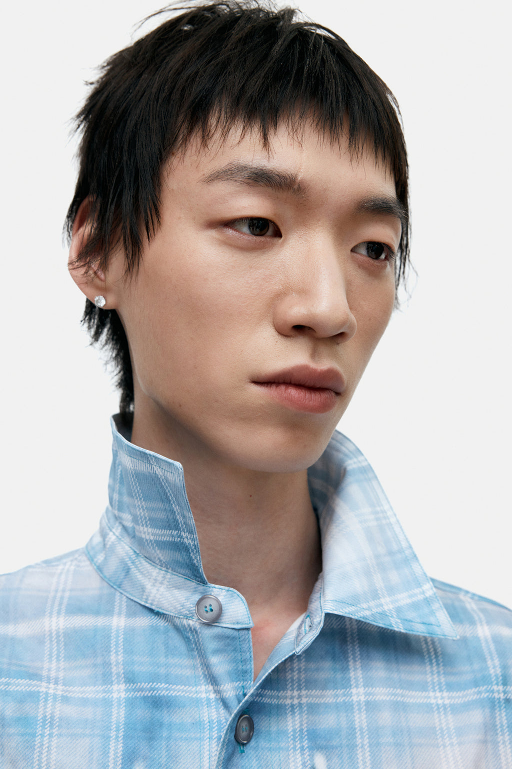 Andersson Bell - Trompe L'oeil Printed Check Shirts (Blue) product image 4 | TRAB K-Fashion Australia
