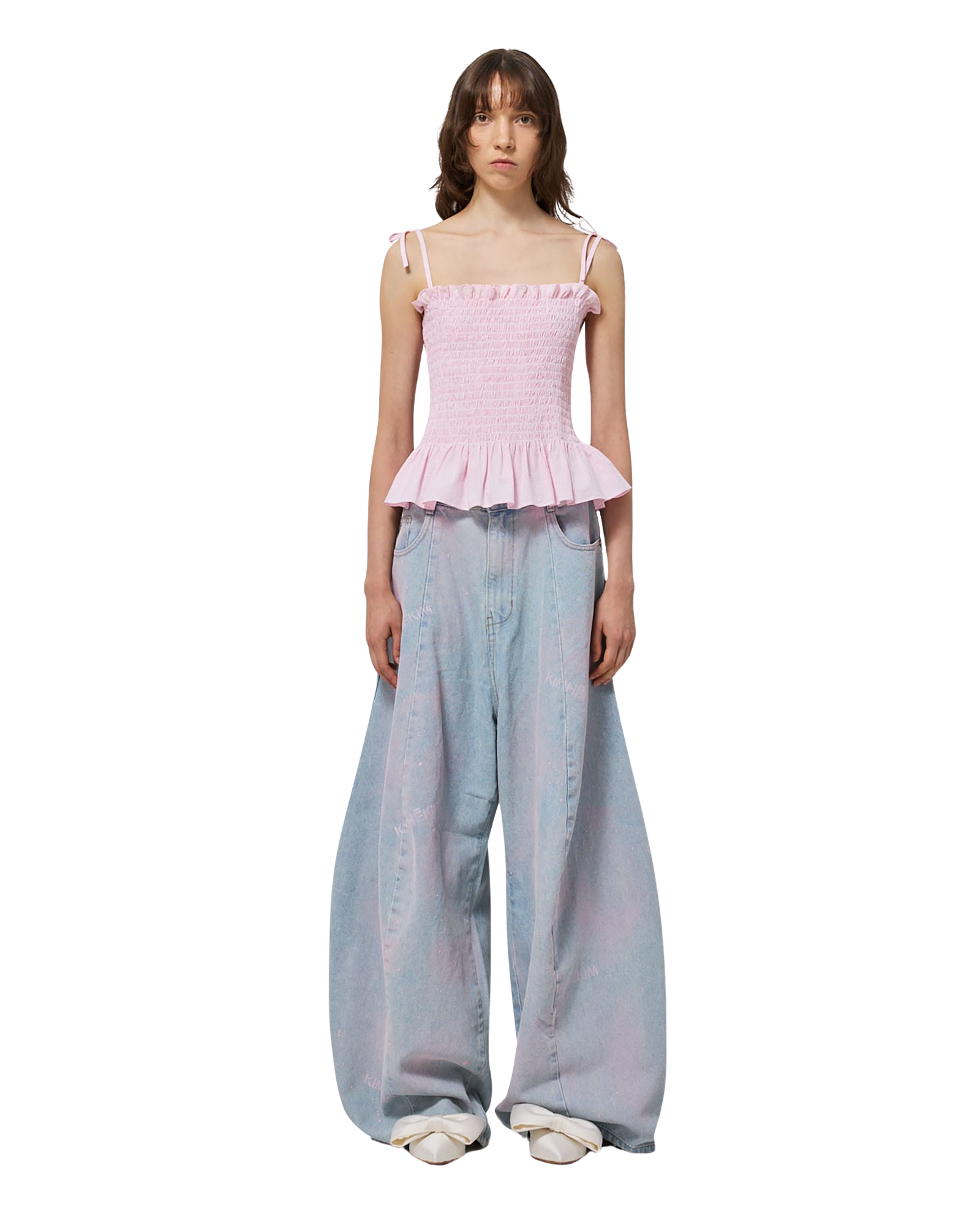 Kimhe Kim - Spray Dyed Balloon Fit Jeans (Sky Blue) product image 5 | TRAB K-Fashion Australia