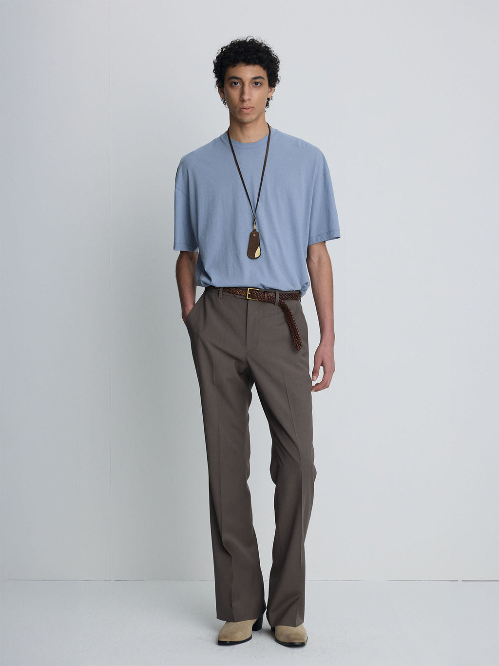 Tonywack - Cotton Cashmere Relaxed T-Shirt (Pale Blue) product image 3 | TRAB K-Fashion Australia