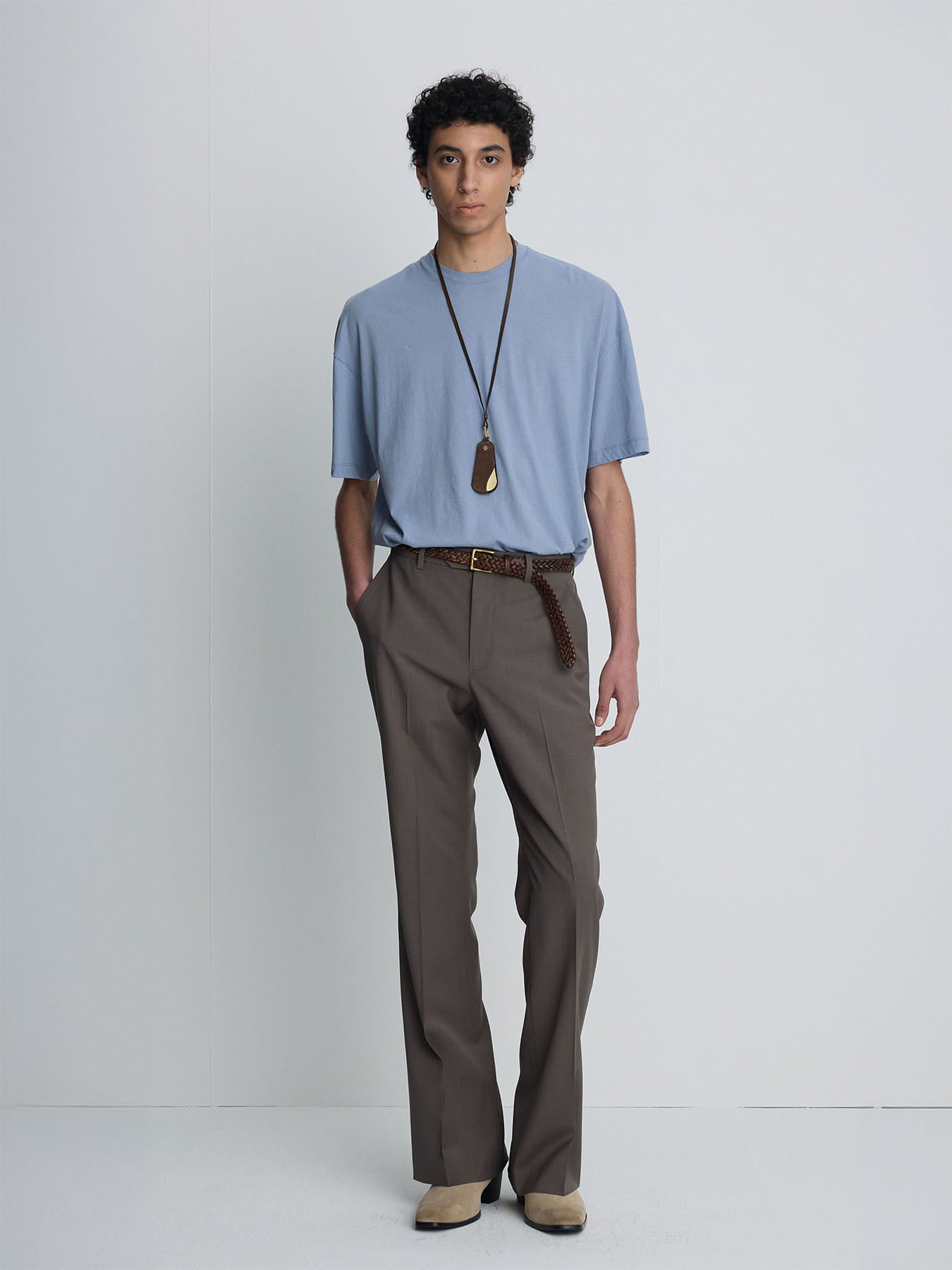 Tonywack - Cotton Cashmere Relaxed T-Shirt (Pale Blue) product image 3 | TRAB K-Fashion Australia