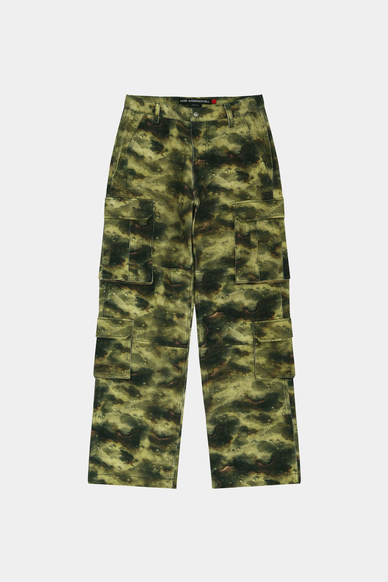 Andersson Bell - Unisex Burnout Camouflage-Printed Cargo Jeans (Green) product image 11 | TRAB K-Fashion Australia