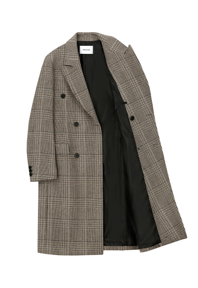 Tonywack - Crudo Cashmere Double Coat (Beige Prince Of Wales Check) product image 5 | TRAB K-Fashion Australia