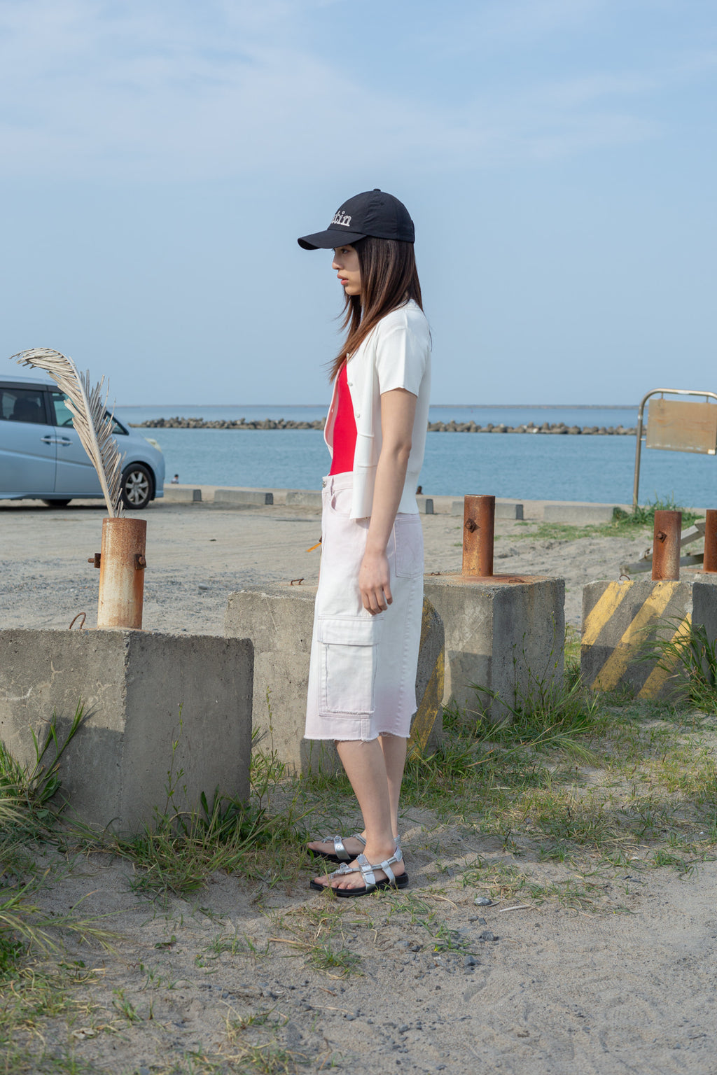 Matin Kim - Pocket Point Half Cardigan (Ivory) product image 7 | TRAB K-Fashion Australia