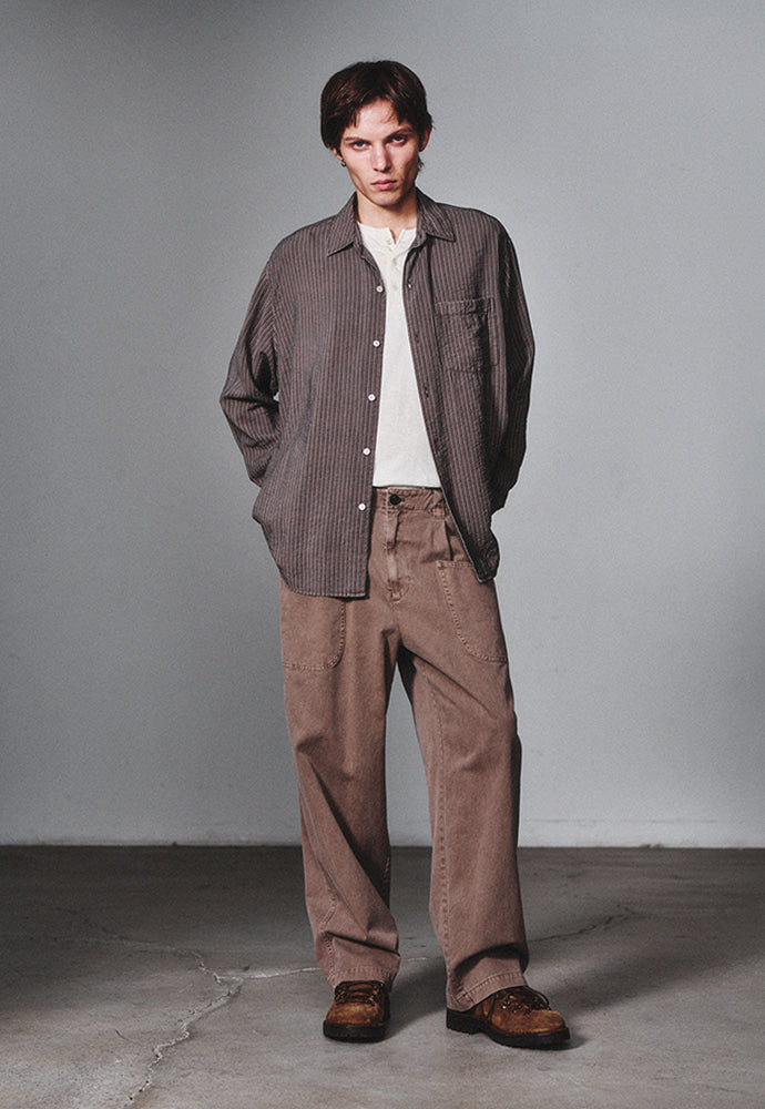 Art if acts - Wrinkle Rayon Shirt (Wood/Cream) product image 4 | TRAB K-Fashion Australia