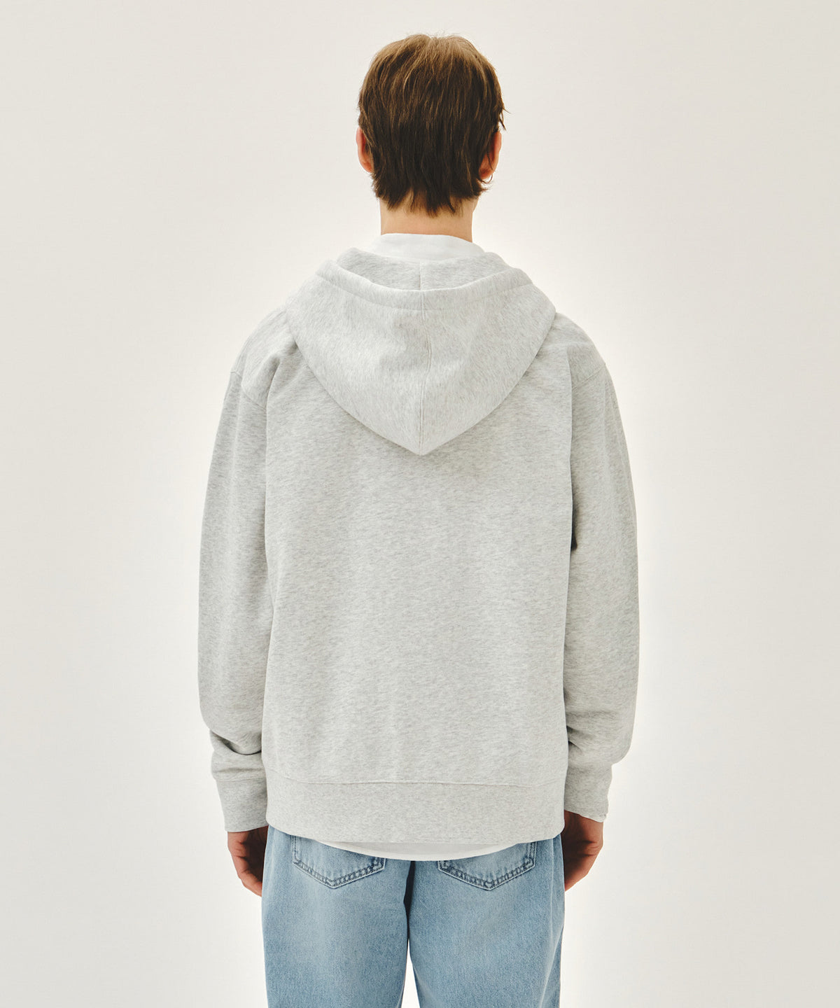 Marithe & Francois Girbaud - Classic Logo Applique Hoodie Zipup (Light Heather Gray) product image 3 | TRAB K-Fashion Australia