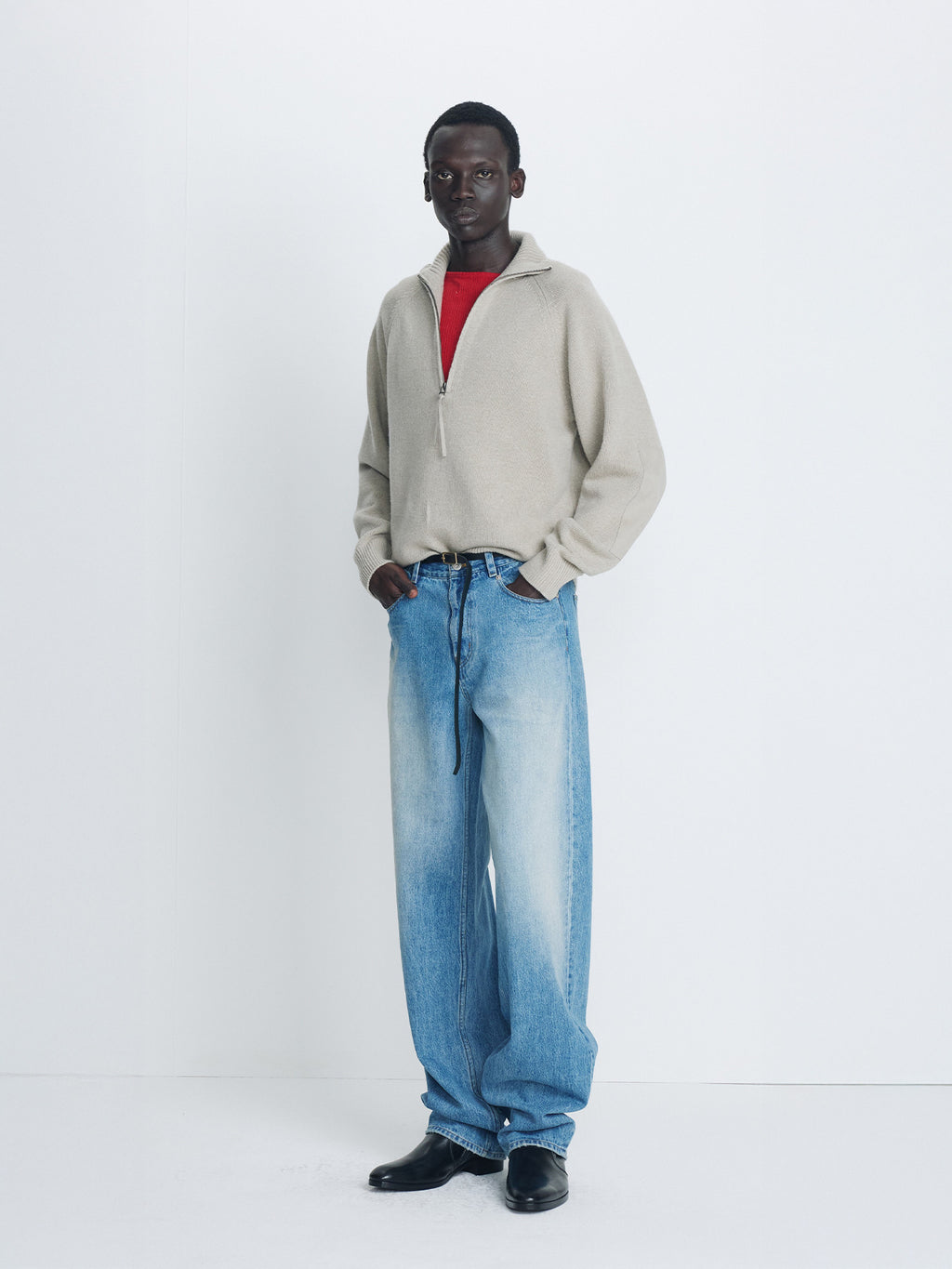 Tonywack - Loose Tapered Denim Jeans (Vintage Washed Blue) product image 1 | TRAB K-Fashion Australia