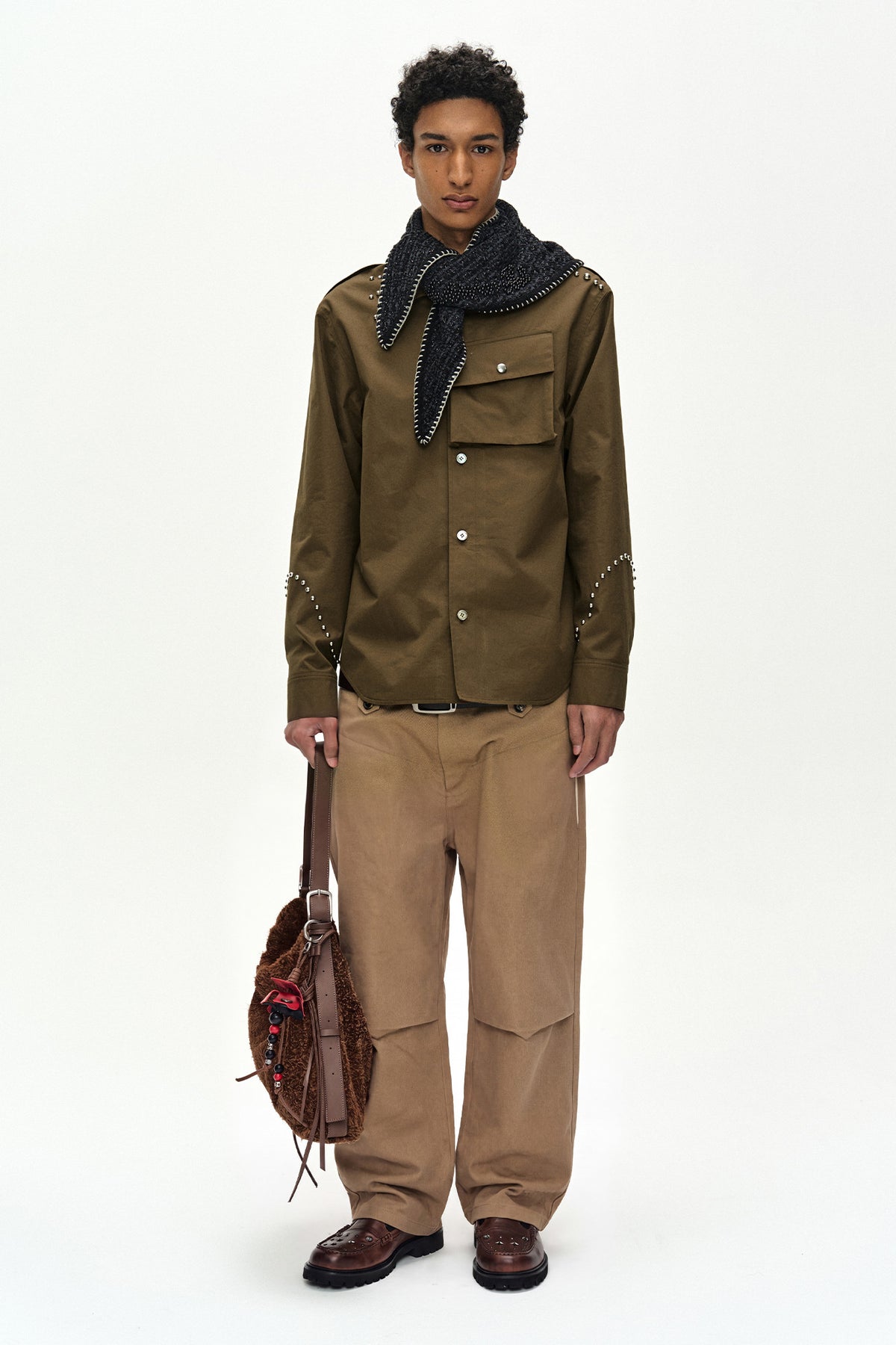 Andersson Bell - Roghen Studded Shirt (Brown) product image 2 | TRAB K-Fashion Australia