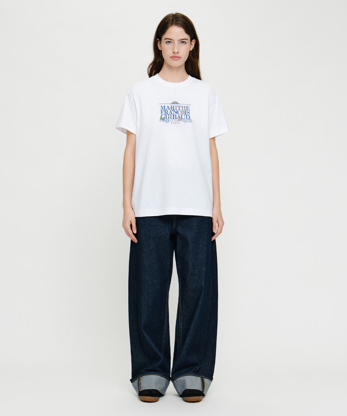 Marithe & Francois Girbaud - [Pre-order – Ships 21 Sep] Seoul Exclusive Classic Logo Tee (White) product image 5 | TRAB K-Fashion Australia