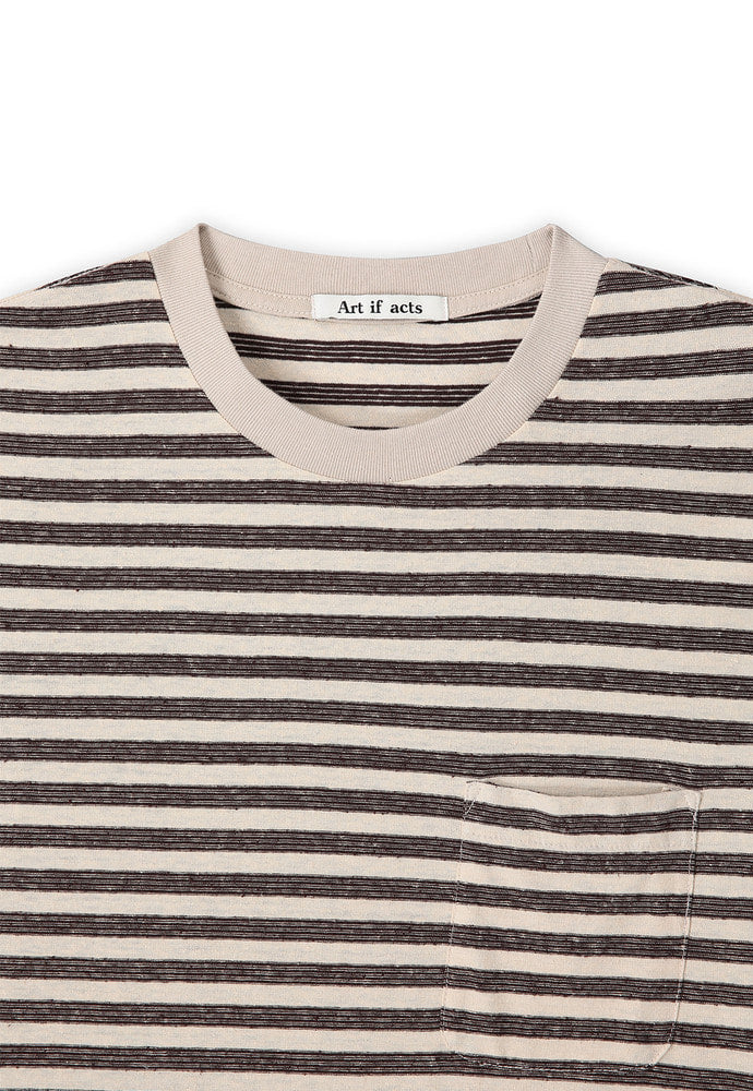 Art if acts - Linen Stripe Pocket Tee (Oatmeal) product image 8 | TRAB K-Fashion Australia