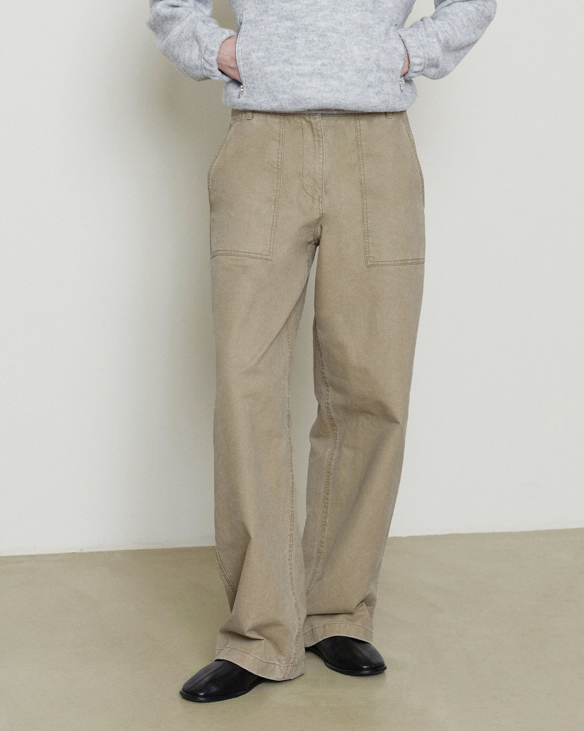 Brownyard - Wide Fatigue Pants (Washed Beige) product image 1 | TRAB K-Fashion Australia