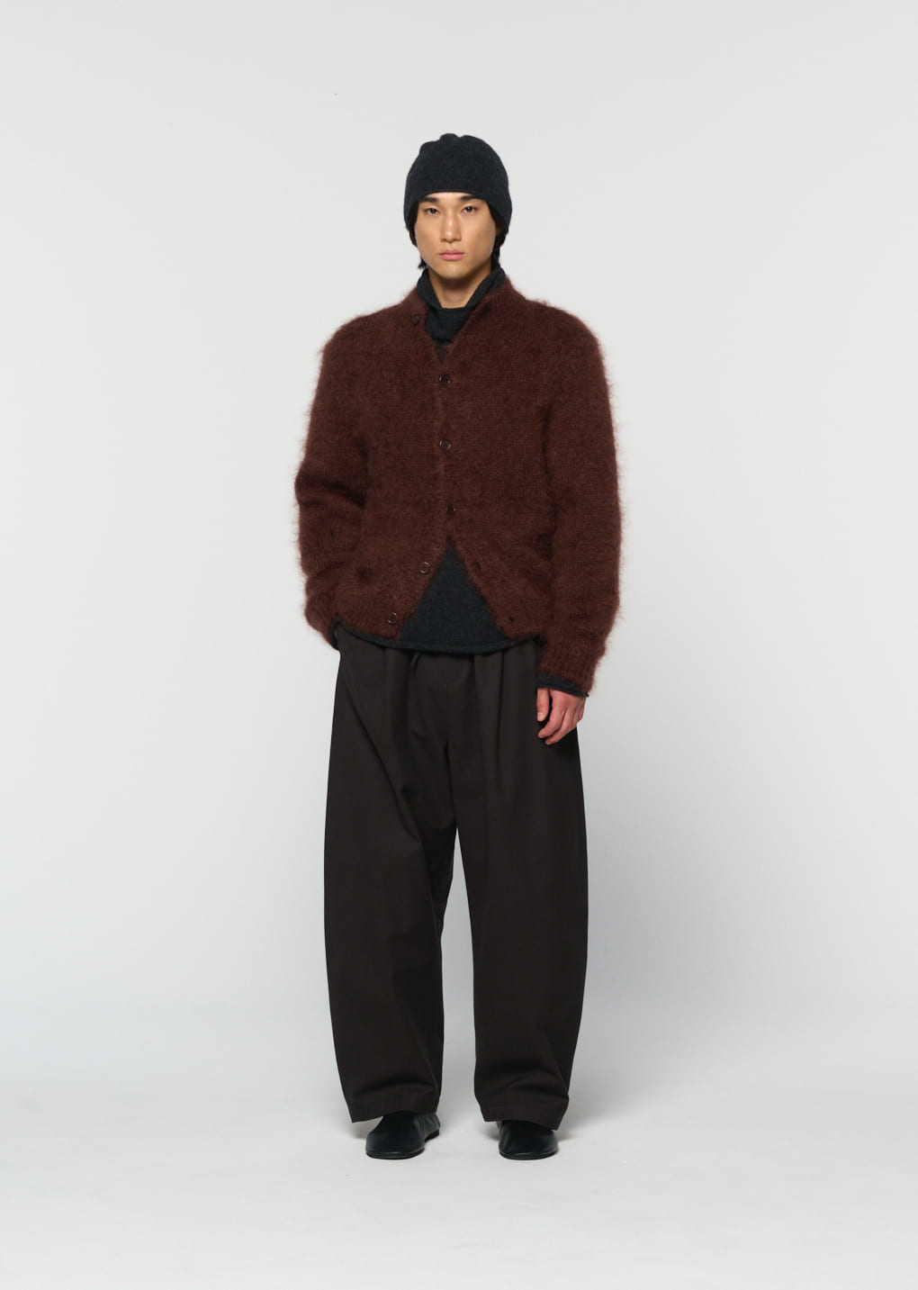 Amomento - men's mohair bulky cardigan (Brown) product image 7 | TRAB K-Fashion Australia
