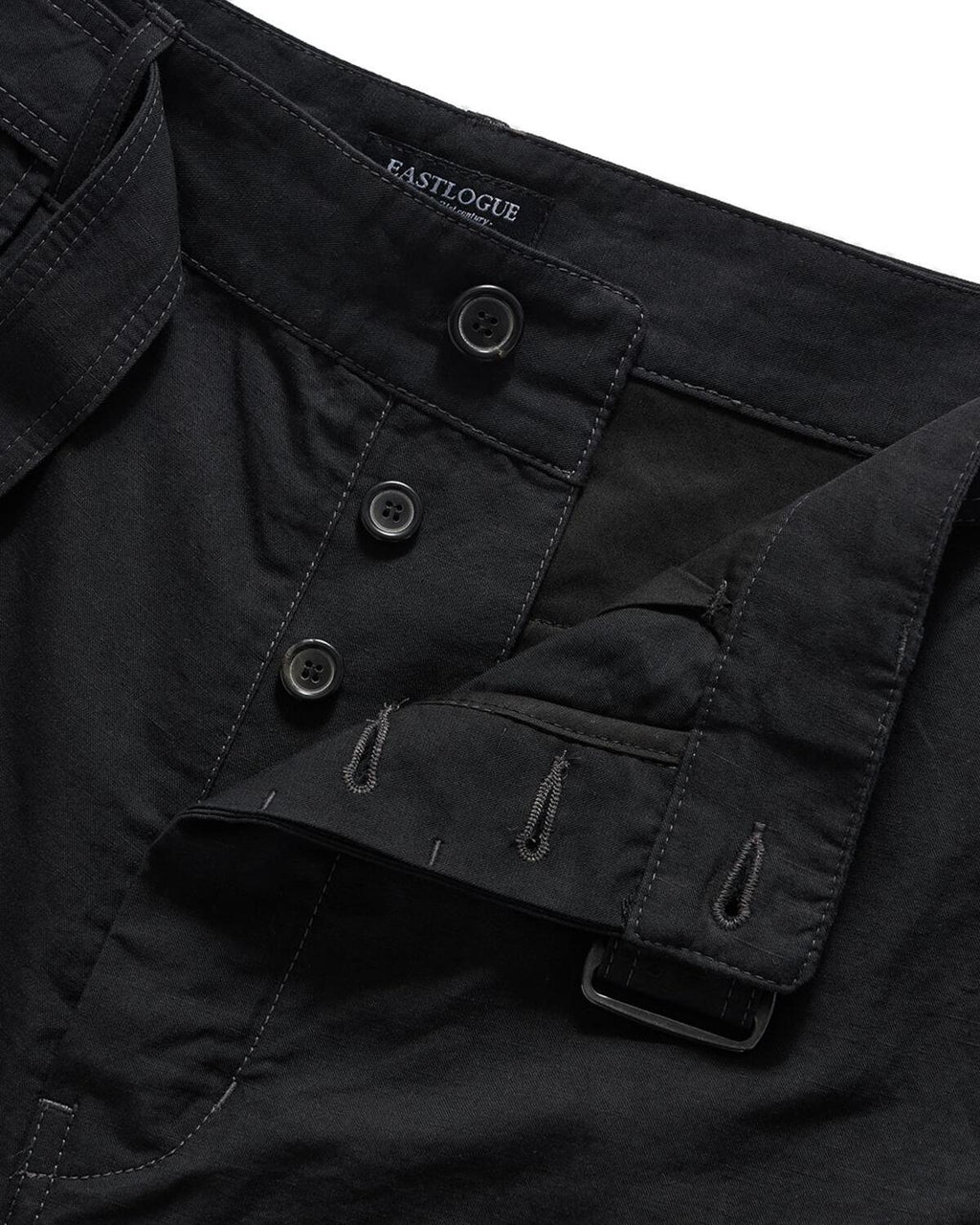 Eastlogue - Belted Cattleman Shorts (Black Linen) product image 10 | TRAB K-Fashion Australia