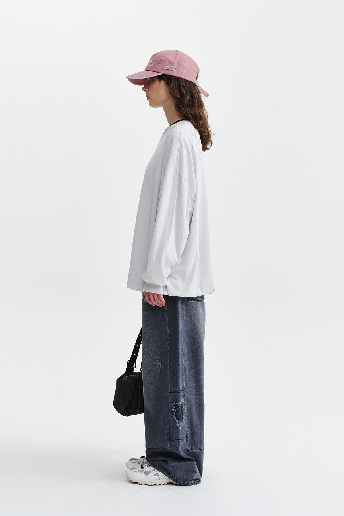 Matin Kim - Blouson Hem Overfit Top (Light Grey) product image 7 | TRAB K-Fashion Australia