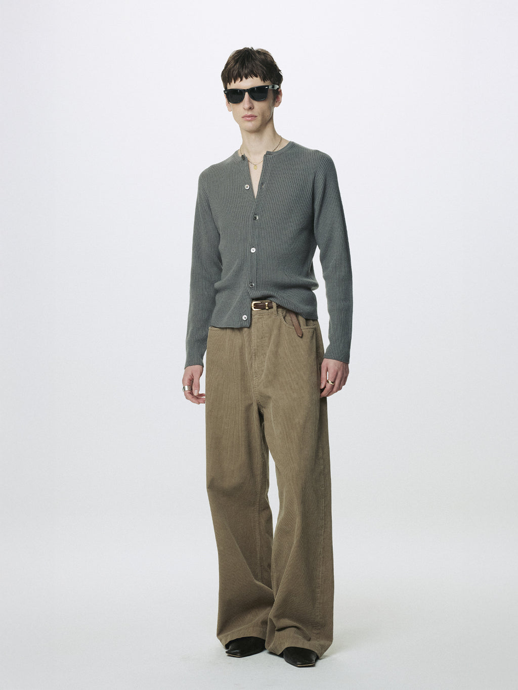 Tonywack - Washed Corduroy Wide-Leg Pants (Beige) product image 2 | TRAB K-Fashion Australia