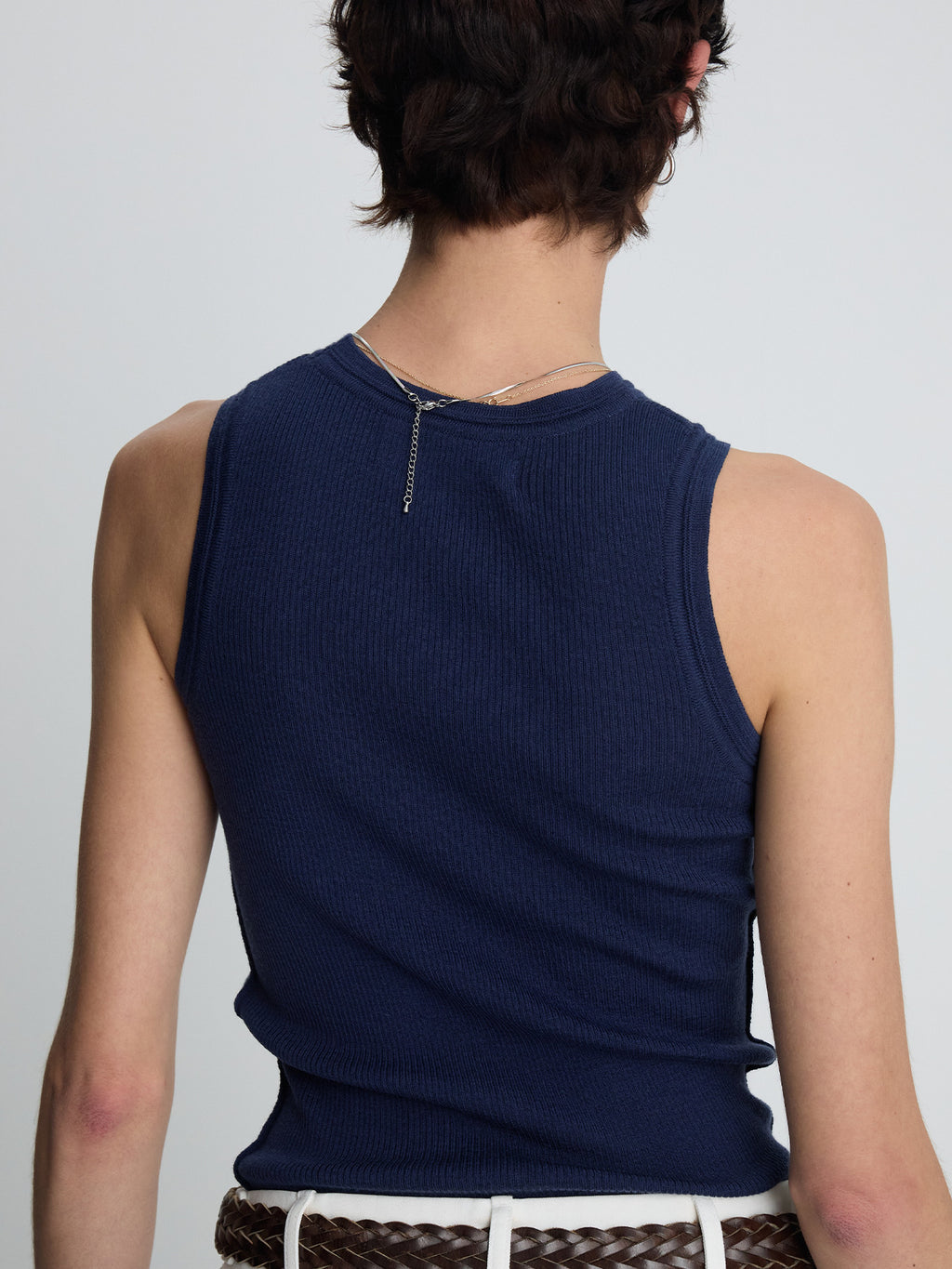 Tonywack - Wool Cashmere Ribbed Tank Top (Navy) product image 5 | TRAB K-Fashion Australia