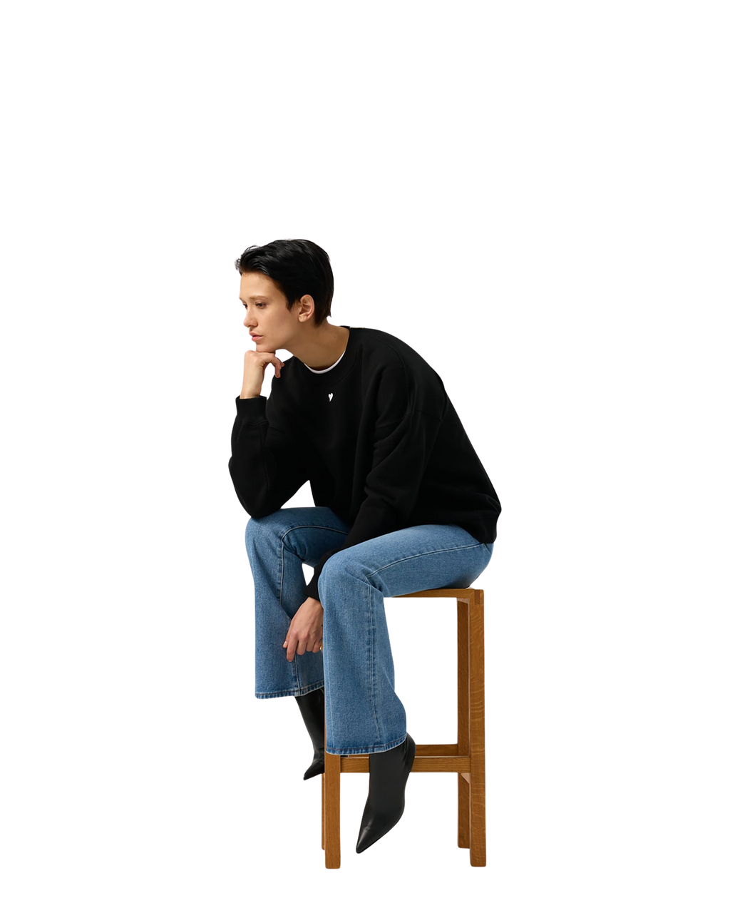 Kimhe Kim - Heart Embroidered Sweatshirt (Black) product image 21 | TRAB K-Fashion Australia