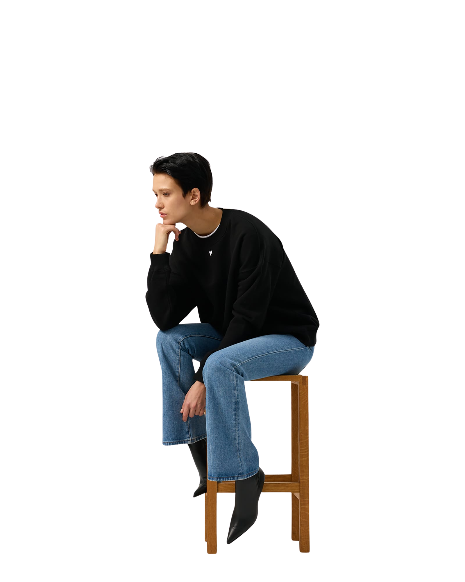 Kimhe Kim - Heart Embroidered Sweatshirt (Black) product image 21 | TRAB K-Fashion Australia