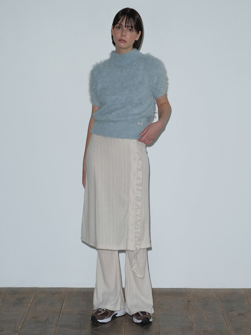 Margarin Fingers - Frill Layered Skirt Pants (Cream) product image 1 | TRAB K-Fashion Australia