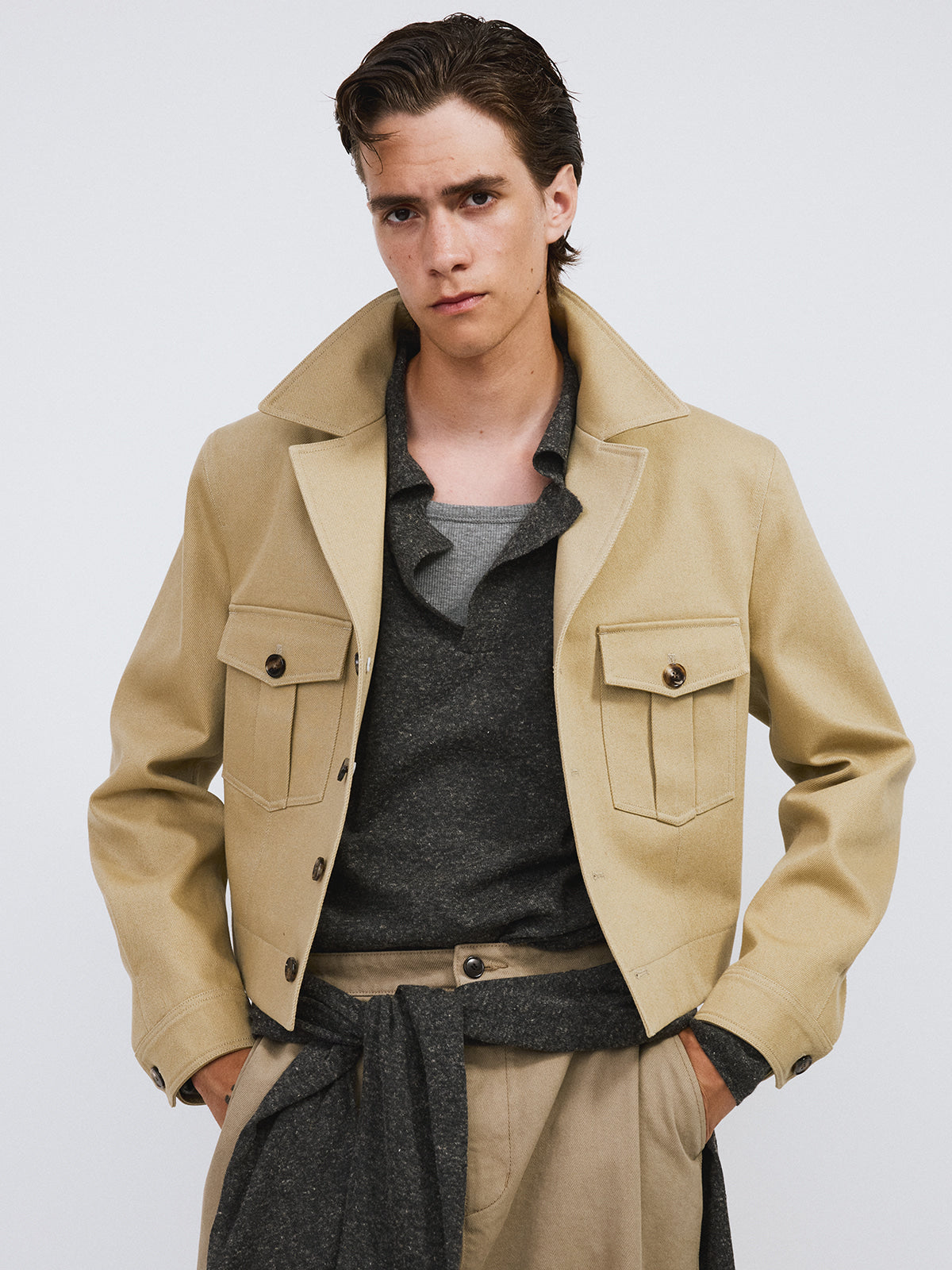 Recto - Signature Military Cotton Jacket (Light Khaki) product image 4 | TRAB K-Fashion Australia