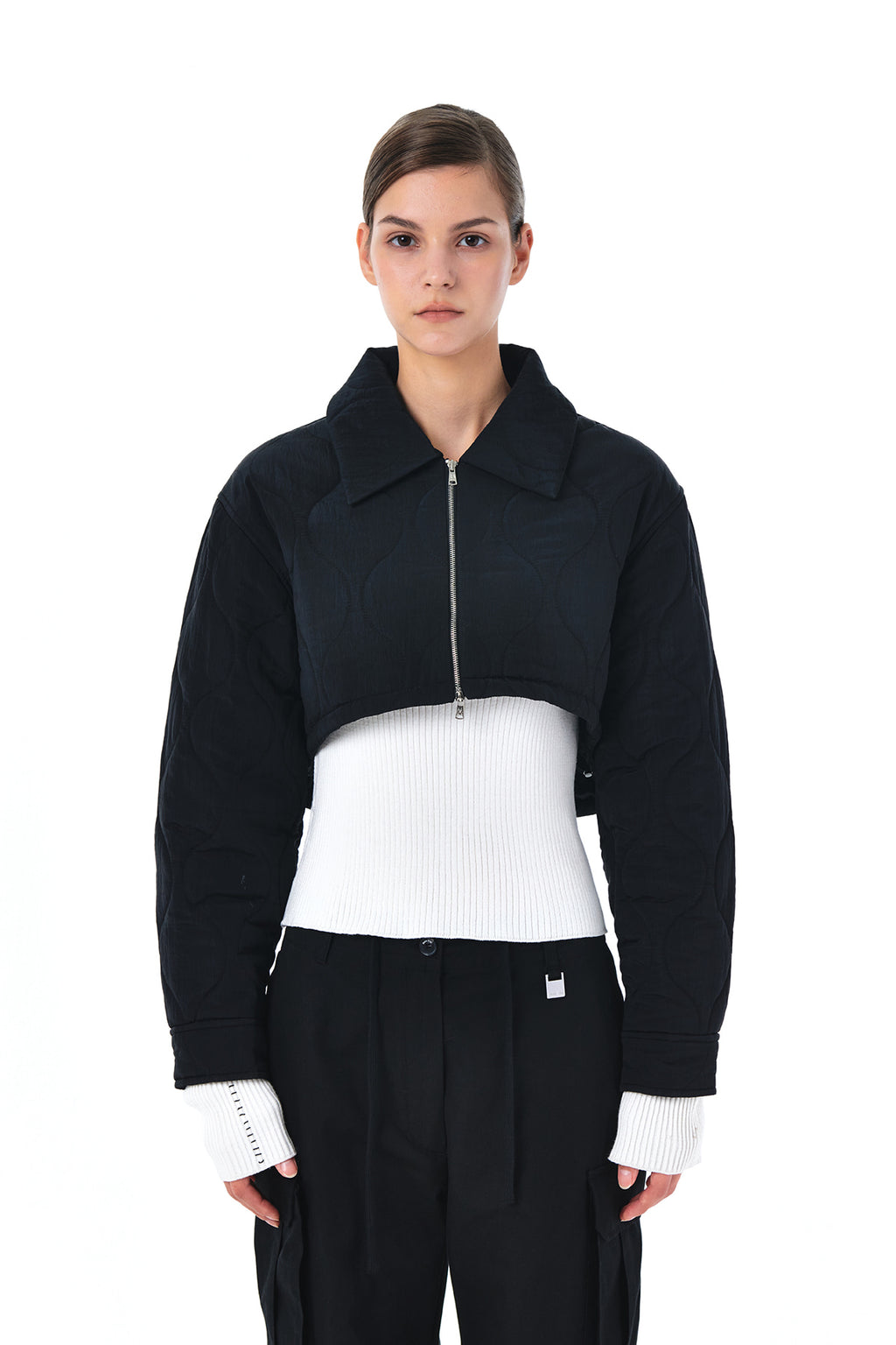 Matin Kim - Bolero Short Padding Jumper (Black) product image 10 | TRAB K-Fashion Australia