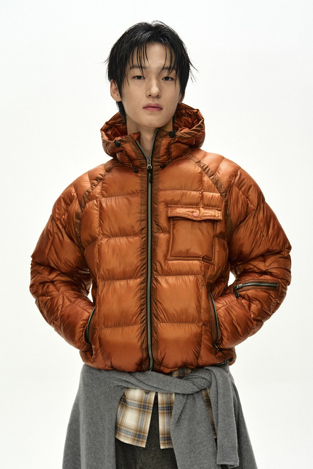 Andersson Bell - Unisex Torino Lightweight Down Jacket (Orange) product image 1 | TRAB K-Fashion Australia