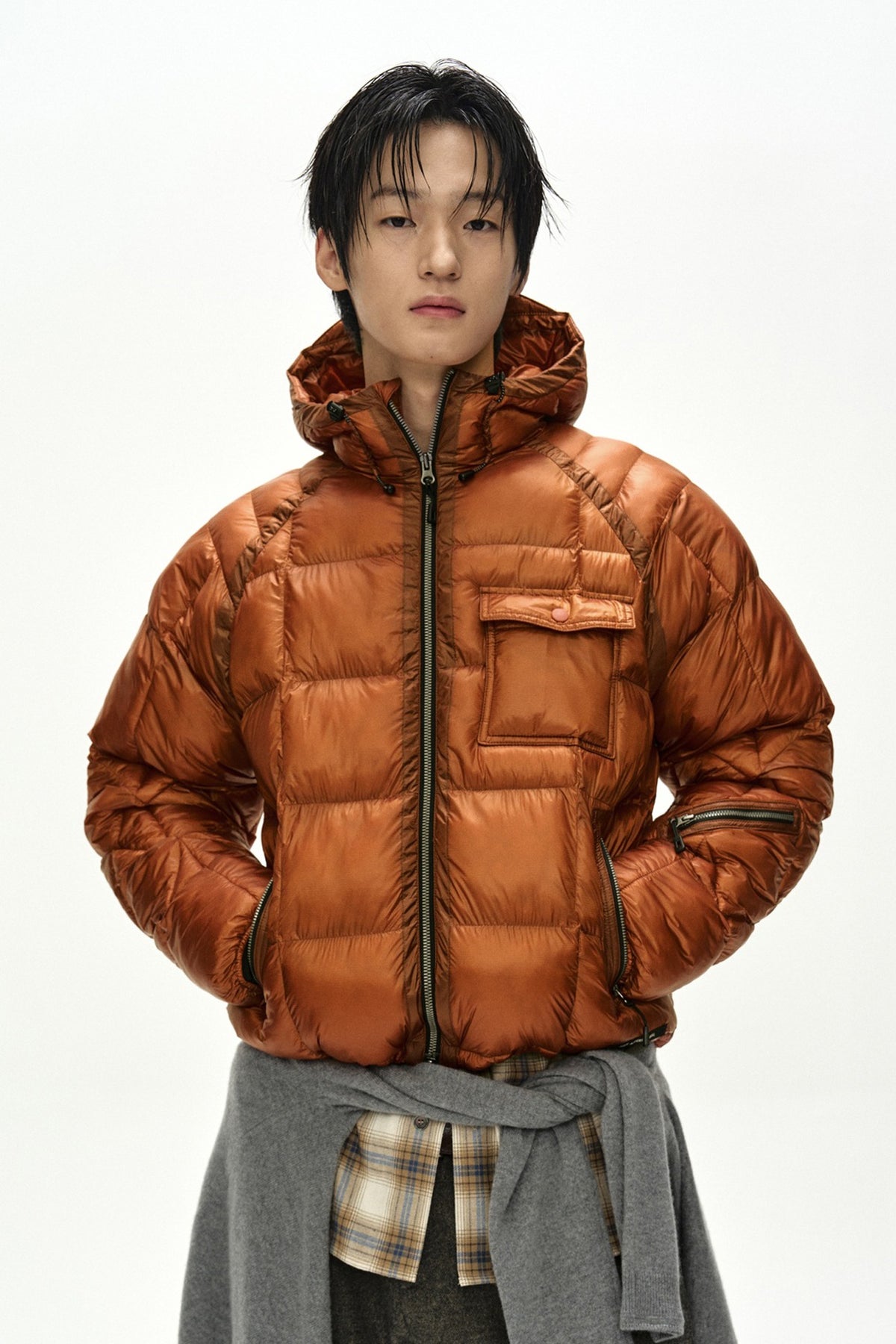 Andersson Bell - Unisex Torino Lightweight Down Jacket (Orange) product image 1 | TRAB K-Fashion Australia