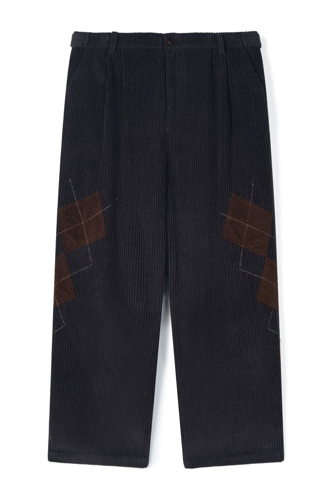 Ioedle - Argyle Kite Stem Corduroy Pants (Charcoal) product image 2 | TRAB K-Fashion Australia