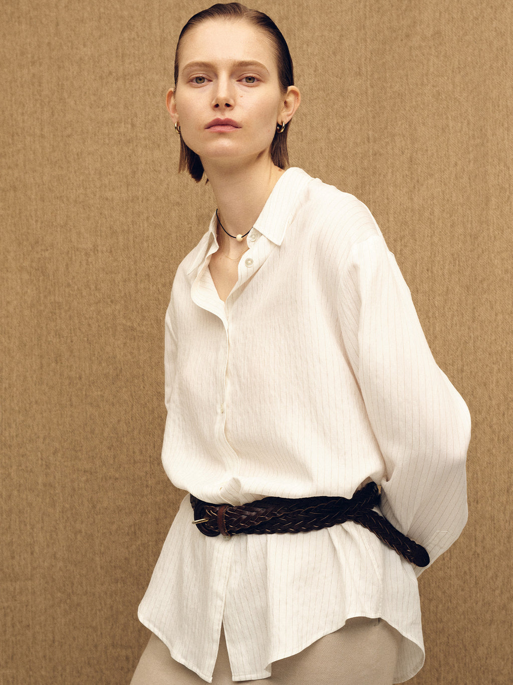 Tonywack - Airy Striped Over Shirt (Ivory) product image 4 | TRAB K-Fashion Australia