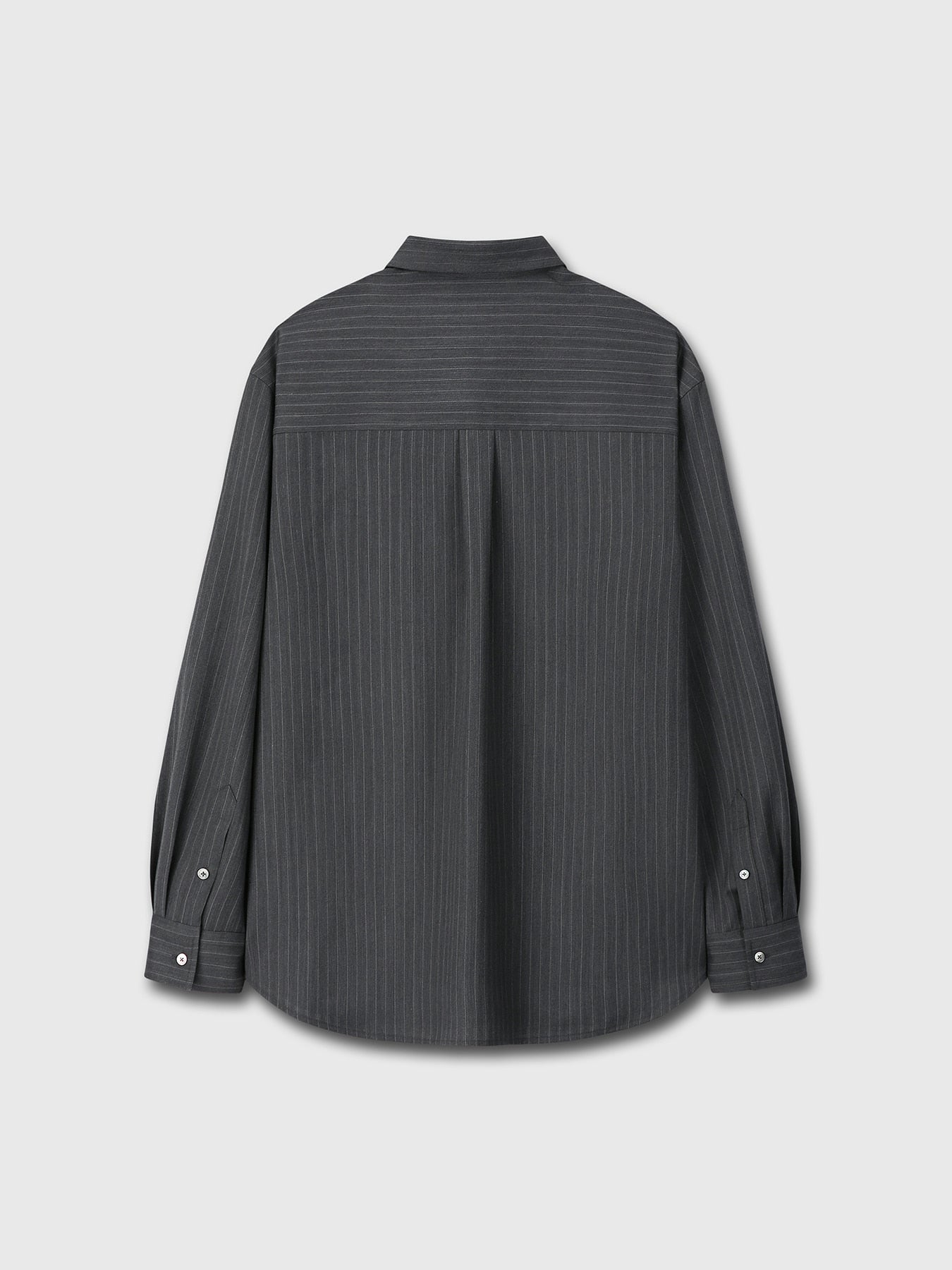 Tonywack - Wool Striped Relaxed Shirt (Grey Pinstripe) product image 11 | TRAB K-Fashion Australia