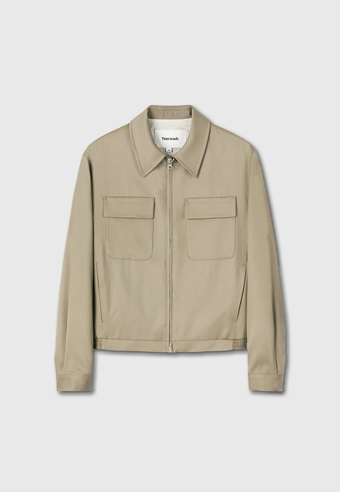Tonywack - Super Fine Wool Double Pocket Zip Blouson (Beige) product image 7 | TRAB K-Fashion Australia