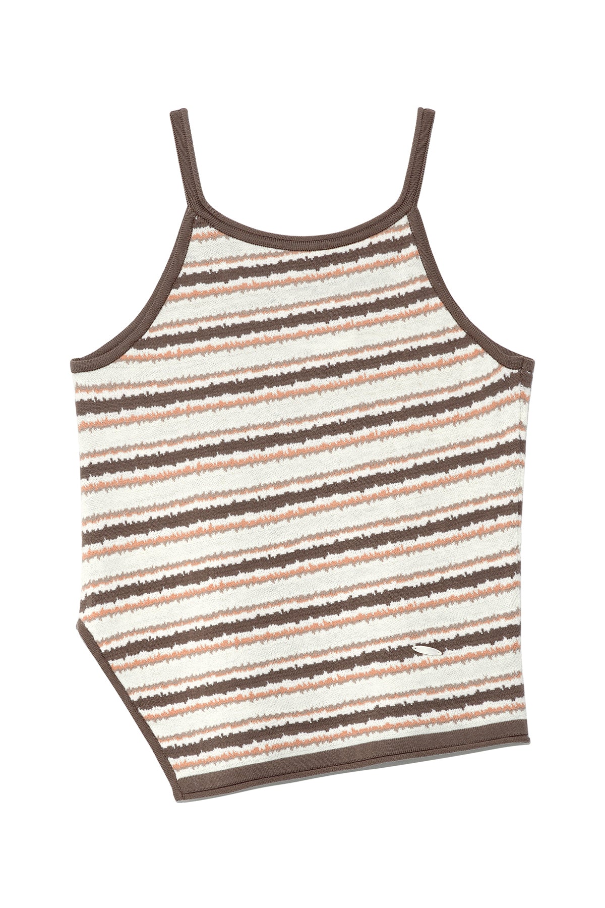Matin Kim - Multi Stripe Sleeveless Knit Top (Brown) product image 2 | TRAB K-Fashion Australia