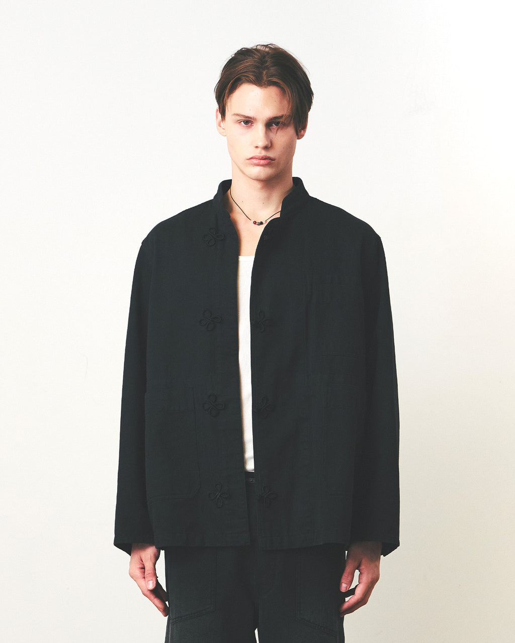 Eastlogue - Lotus Coverall Chore Jacket (Black Herringbone) product image 2 | TRAB K-Fashion Australia