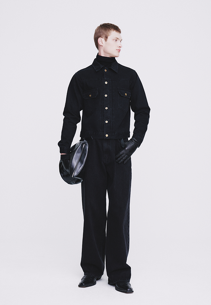 Tonywack - Type Ii Cropped Denim Jacket (Rinsed Black) product image 4 | TRAB K-Fashion Australia