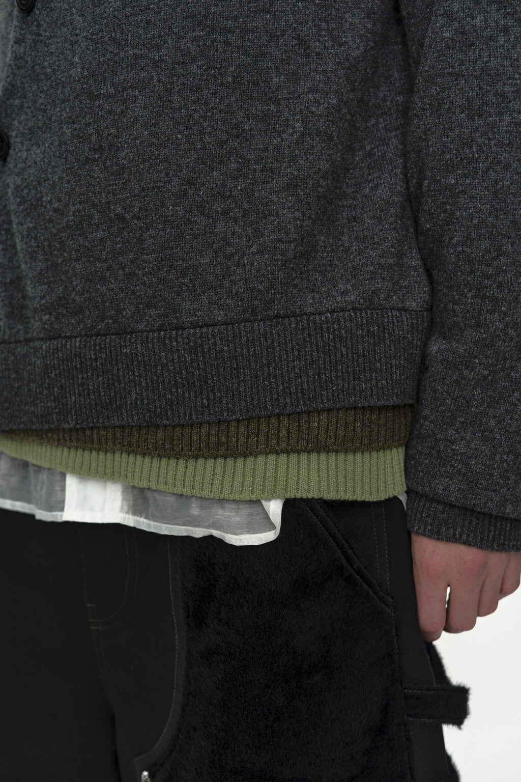 Andersson Bell - Layered Collar Cardigan (Charcoal) product image 7 | TRAB K-Fashion Australia