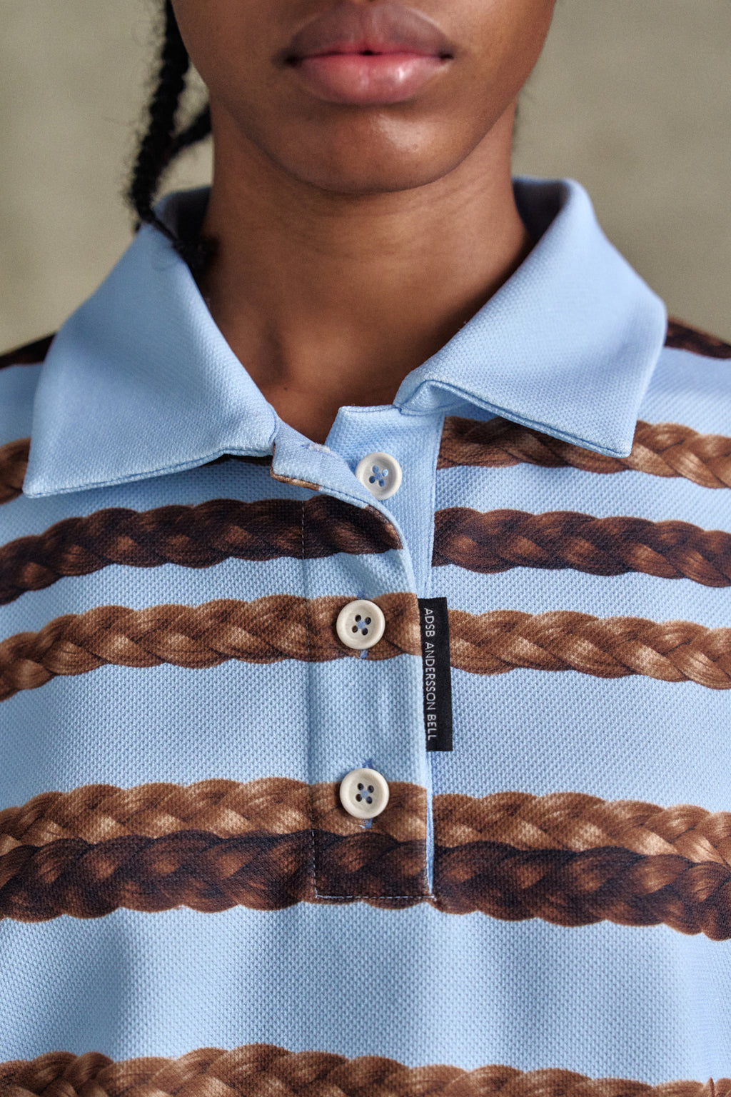 Andersson Bell - Hair Braid Stripe Collar T-Shirt (Blue) product image 4 | TRAB K-Fashion Australia