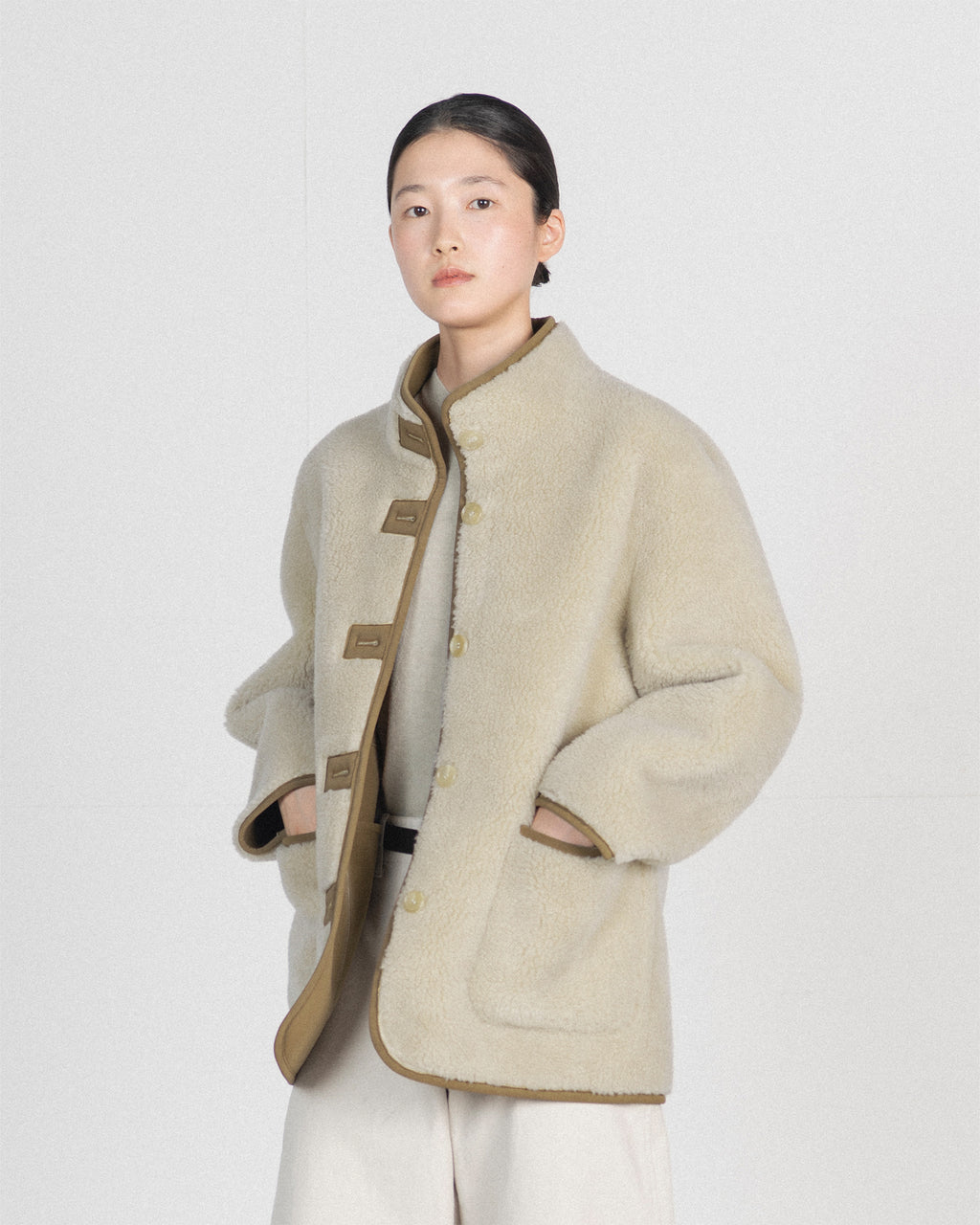 Brownyard - Reversible Shearling Jacket (Beige) product image 1 | TRAB K-Fashion Australia