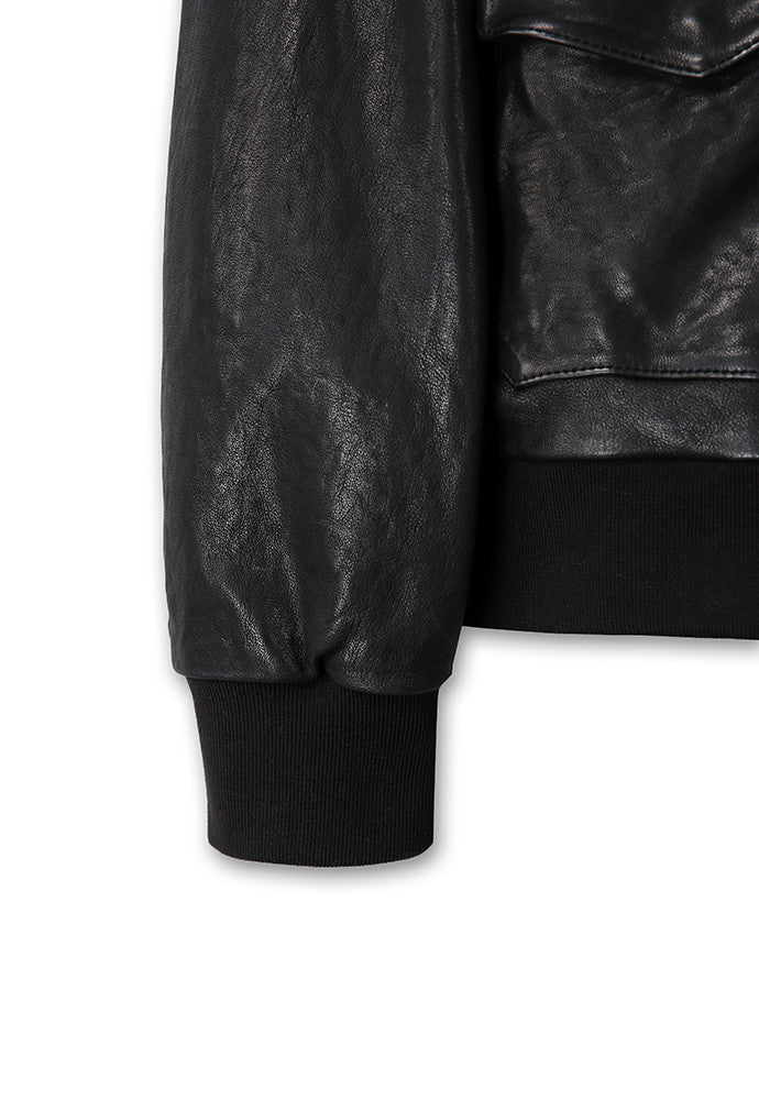 Art if acts - Washed Lambskin Leather A2 Jacket (Black) product image 16 | TRAB K-Fashion Australia