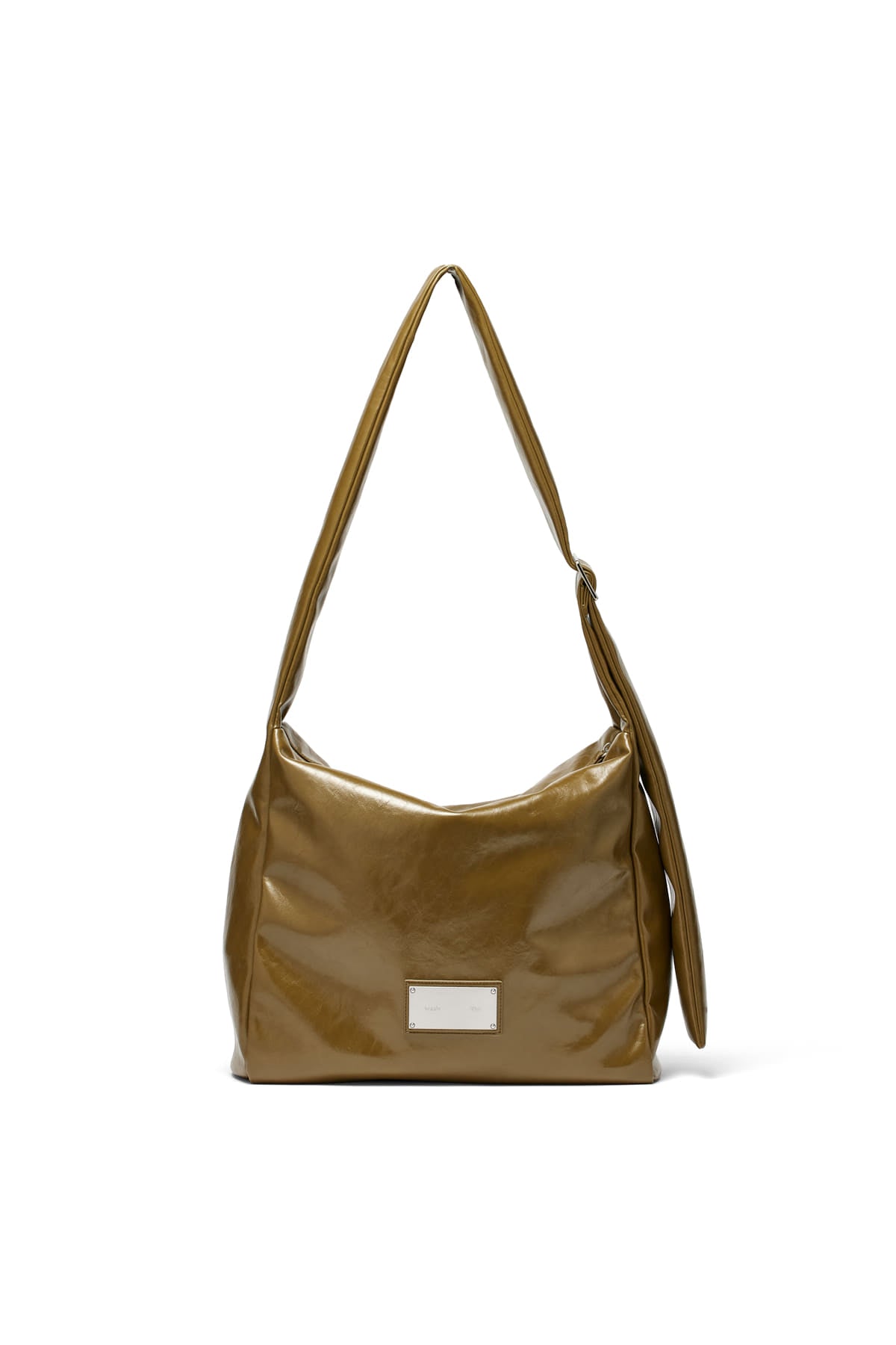 Matin Kim - Embossed Logo Leather Shoulder Bag (Khaki) product image 5 | TRAB K-Fashion Australia