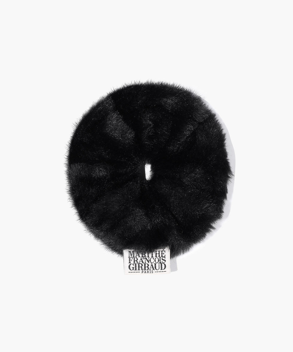 Marithe & Francois Girbaud - Classic Logo Fur Scrunchie (Black) product image 1 | TRAB K-Fashion Australia