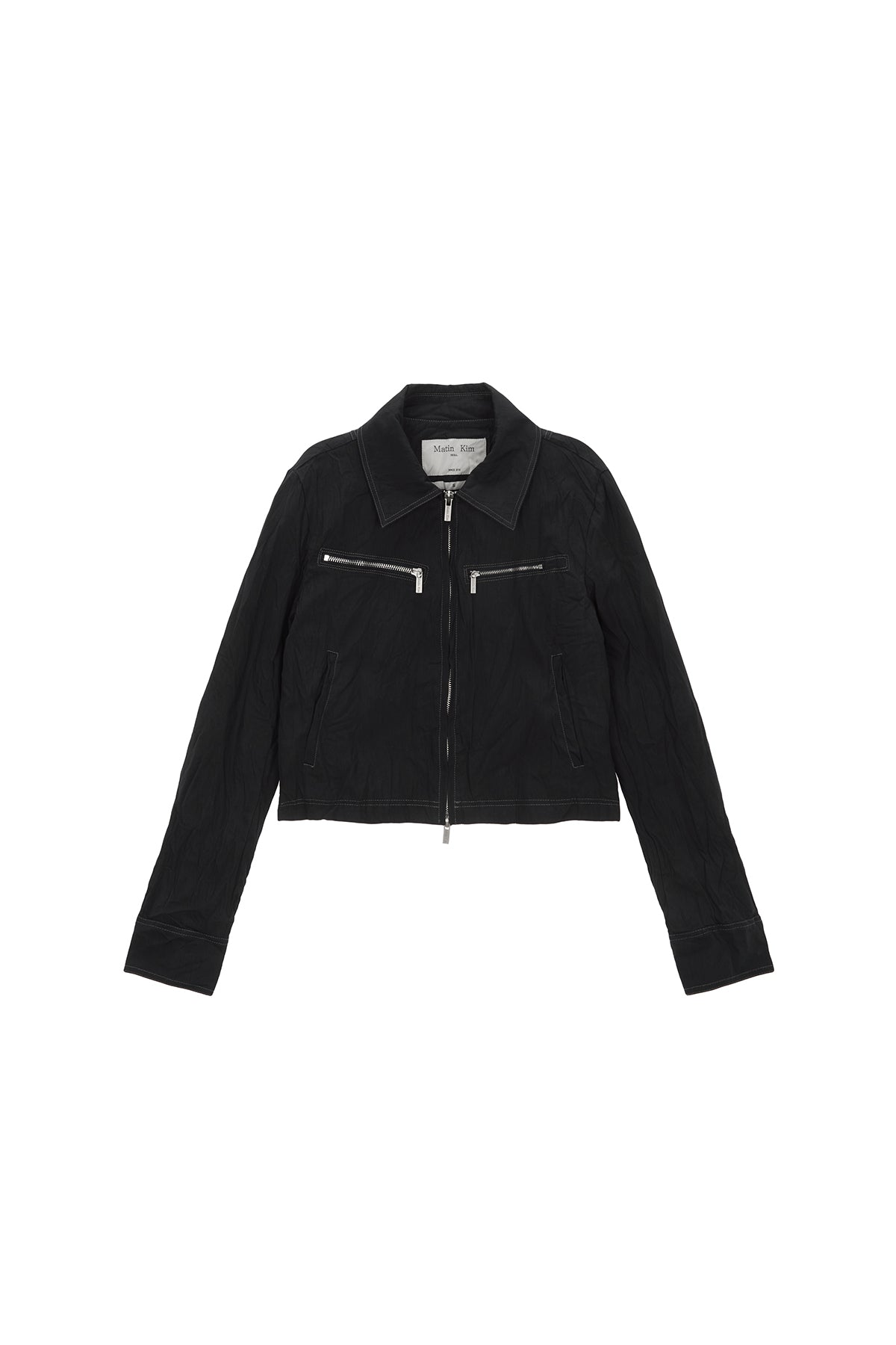 Matin Kim - Crinkle Crop Jumper (Charcoal) product image 1 | TRAB K-Fashion Australia