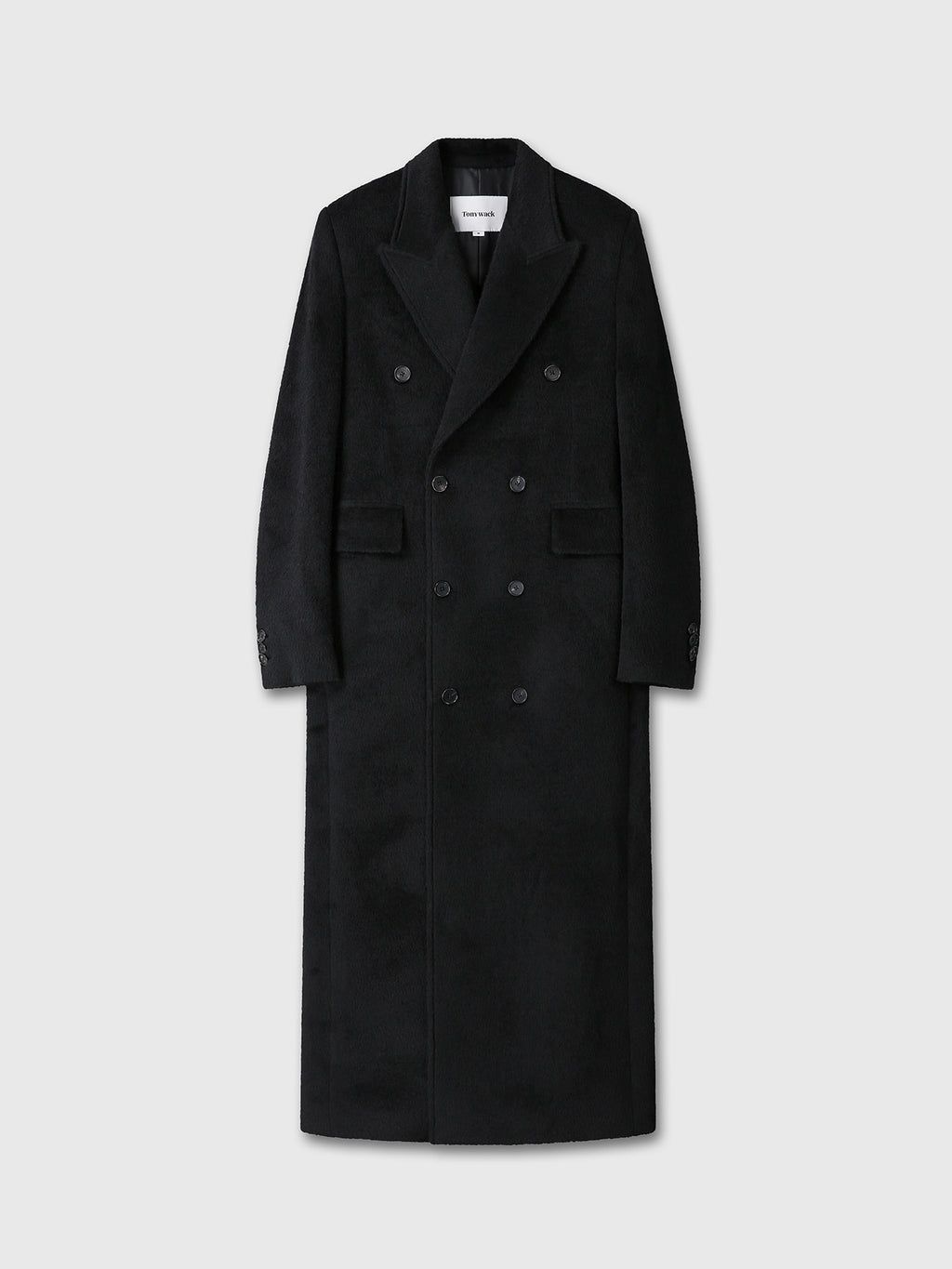 Tonywack - Wool And Alpaca Fitted Double-Breasted Maxi Coat (Black) product image 9 | TRAB K-Fashion Australia
