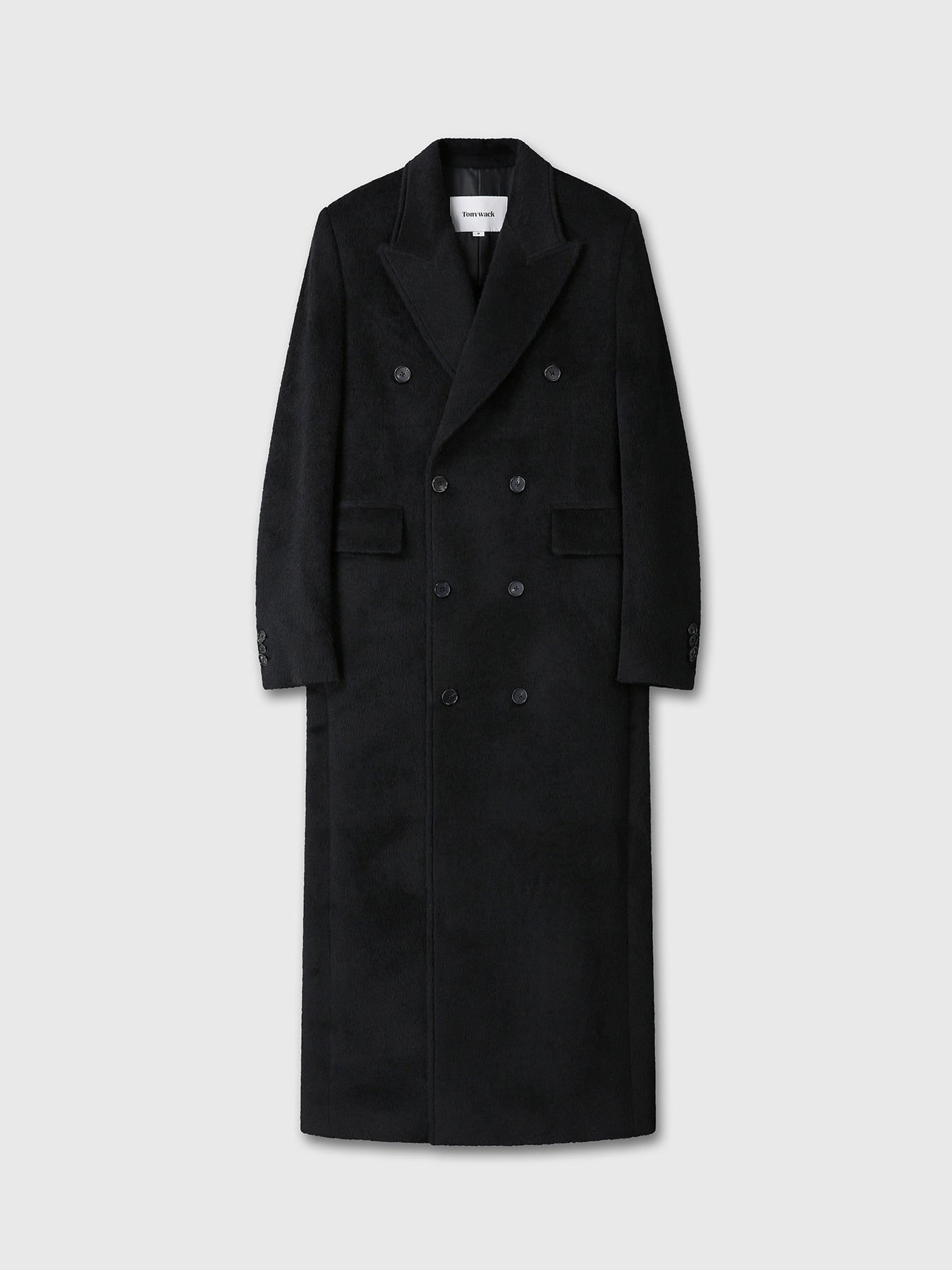 Tonywack - Wool And Alpaca Fitted Double-Breasted Maxi Coat (Black) product image 9 | TRAB K-Fashion Australia