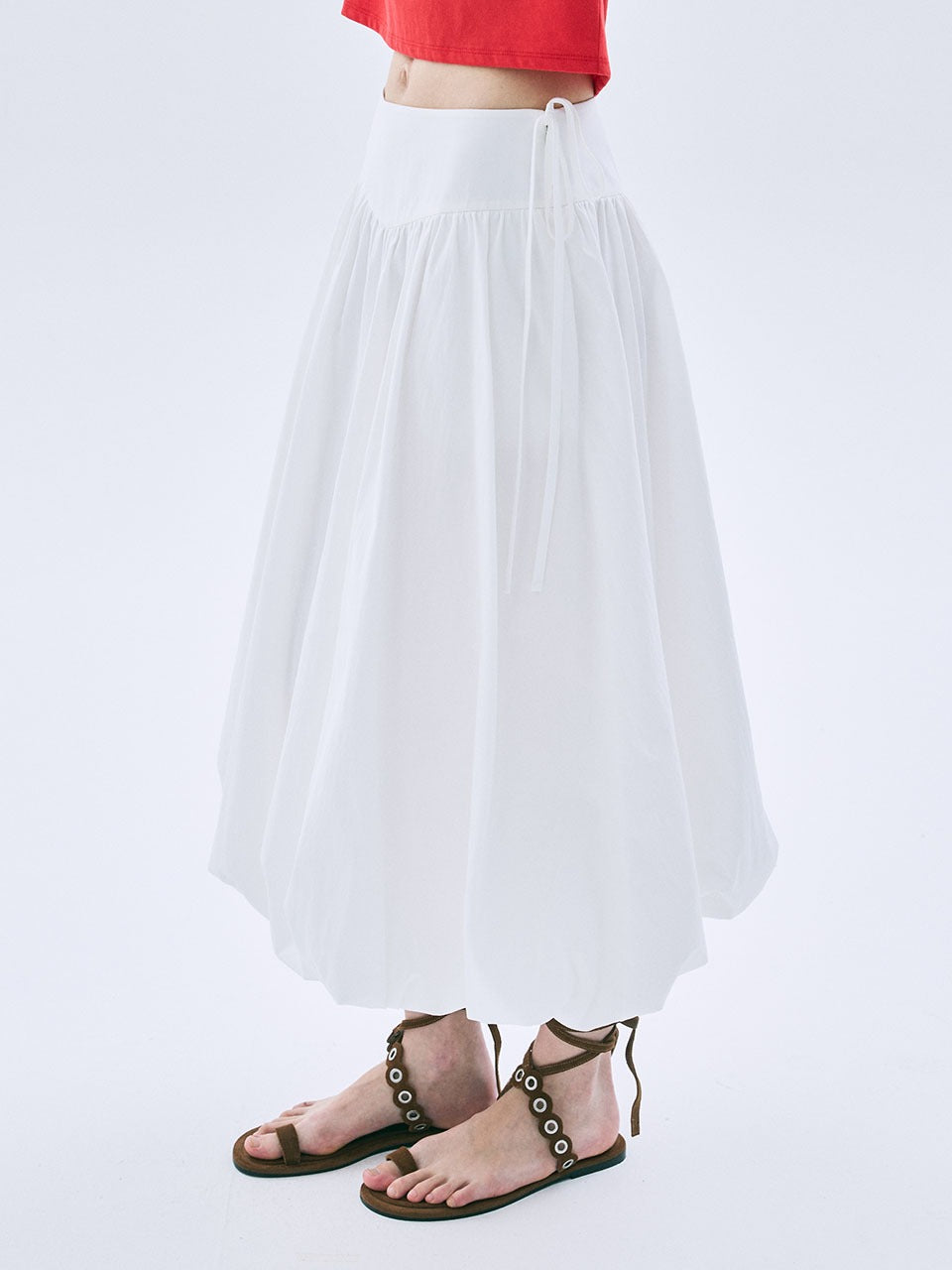 Mardi Mercredi - Cotton Balloon Maxi Skirt (White) product image 1 | TRAB K-Fashion Australia
