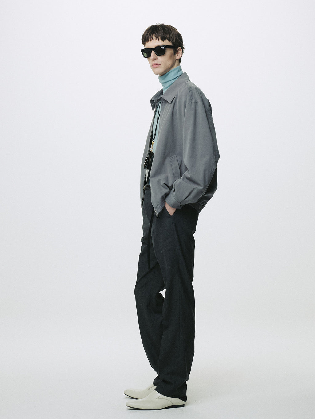 Tonywack - Washed Cotton Lyocell Blouson Jacket (Faded Carbon) product image 2 | TRAB K-Fashion Australia
