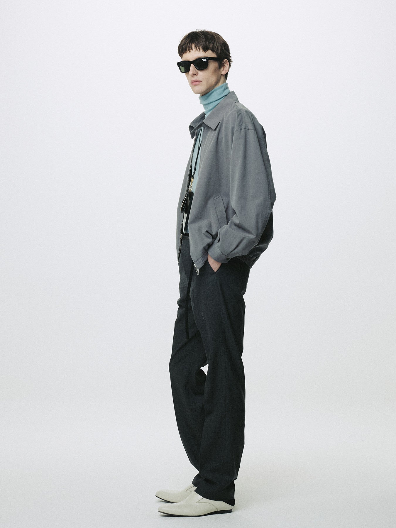 Tonywack - Washed Cotton Lyocell Blouson Jacket (Faded Carbon) product image 2 | TRAB K-Fashion Australia