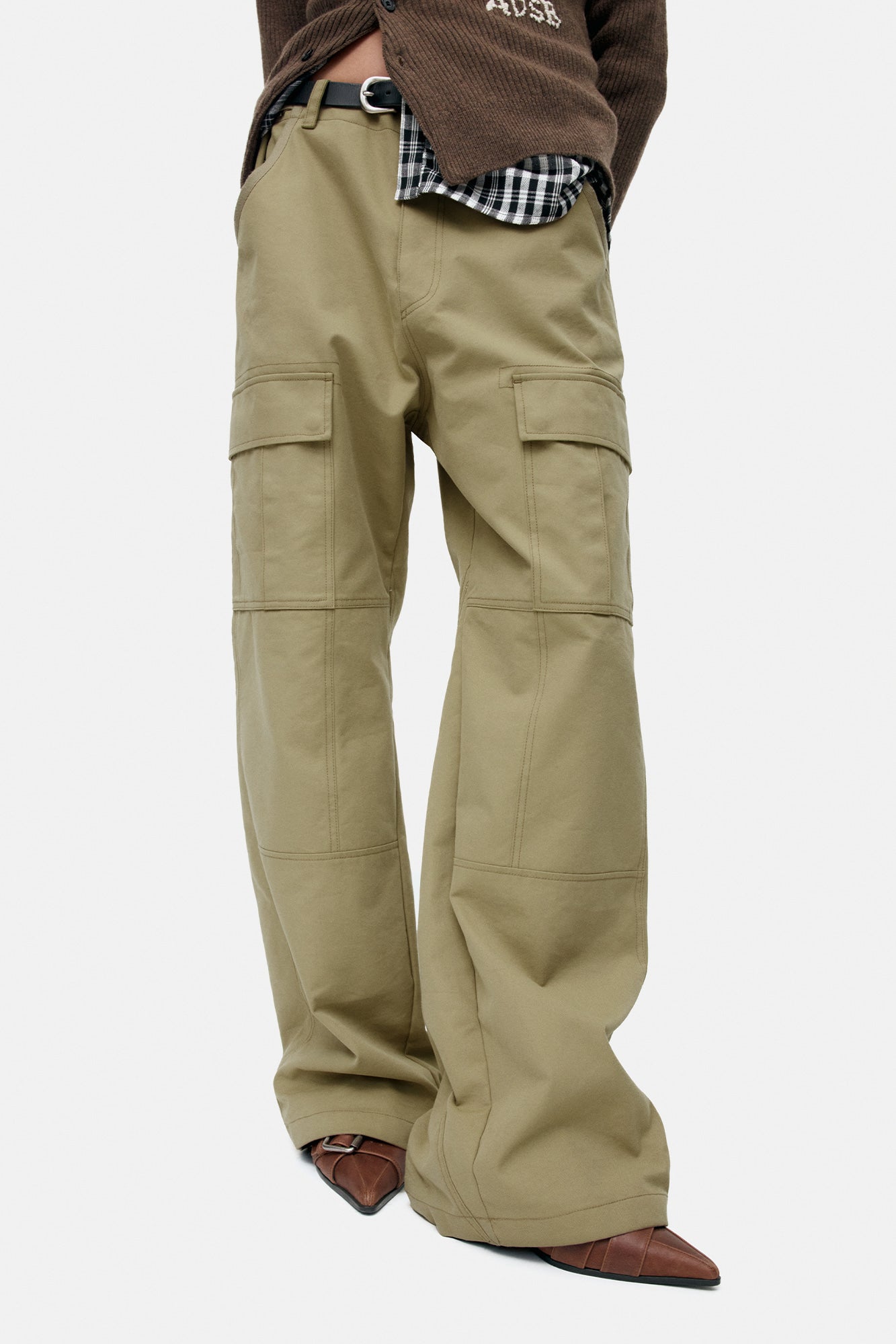 Andersson Bell - Unisex Binding Cargo Pants (Beige) product image 7 | TRAB K-Fashion Australia